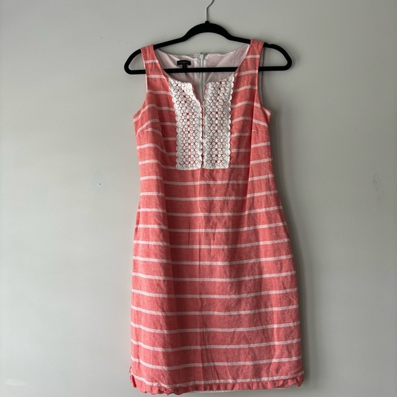 ‼️SALE🎈Talbots Coral Striped Dress Sz 2 - Picture 2 of 4